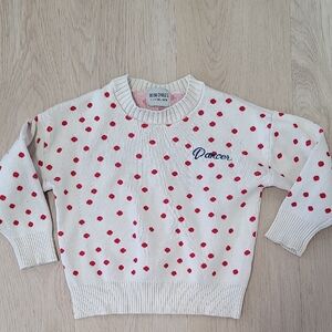 Bobo Choses Cream Sweater with Red Dots